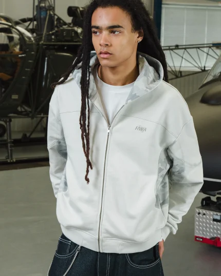 CAMO ZIP UP HOODIE GREY (1)