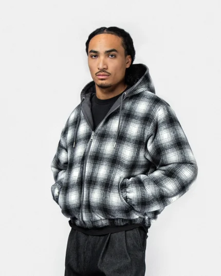 Reversible hooded workwear jacket Grey (1)